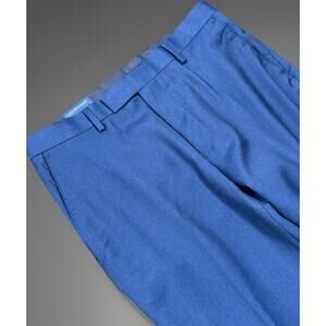NEW Charles Tyrwhitt Men’s Dress Pants Blue Wool Trouser Slim Fit Size 30 X 29”